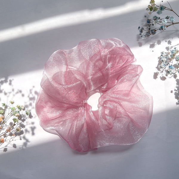 Translucent Jumbo Scrunchie in Dusty Pink
