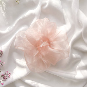 Translucent Jumbo Scrunchie in Champagne Pink