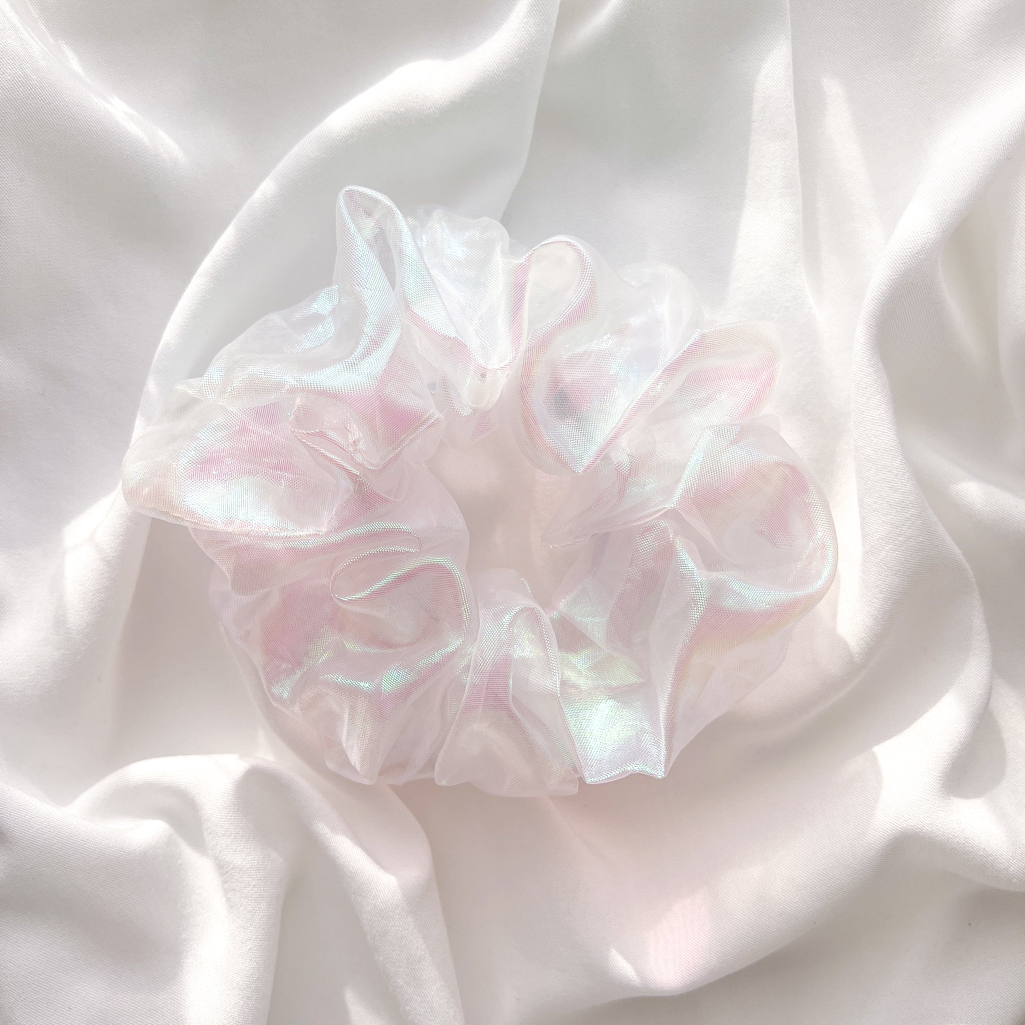 Translucent Jumbo Scrunchie in Unicon White