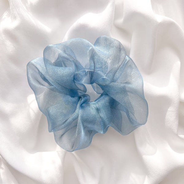 Translucent Jumbo Scrunchie in Dusty Blue