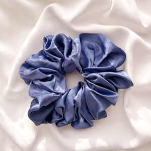 Silky Jumbo Scrunchie in Steel Blue
