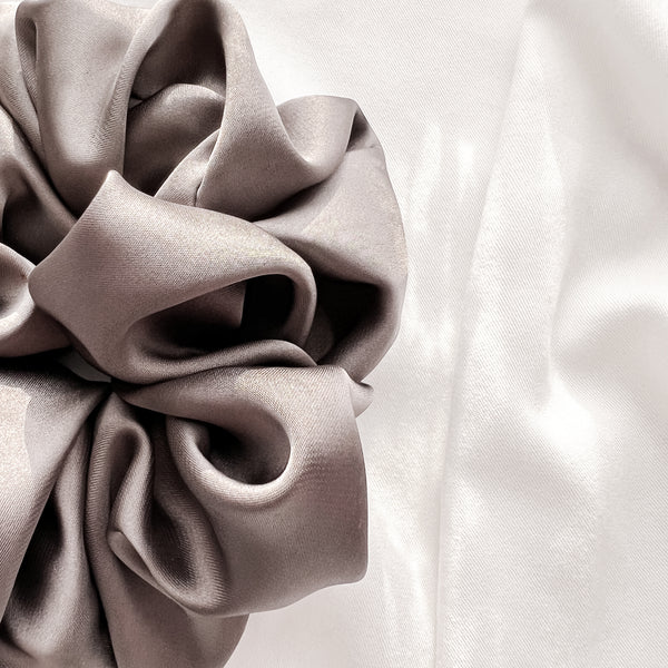 Silky Jumbo Scrunchie in Charcoal Grey