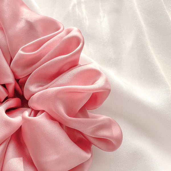 Silky Jumbo Scrunchie in Rose Pink