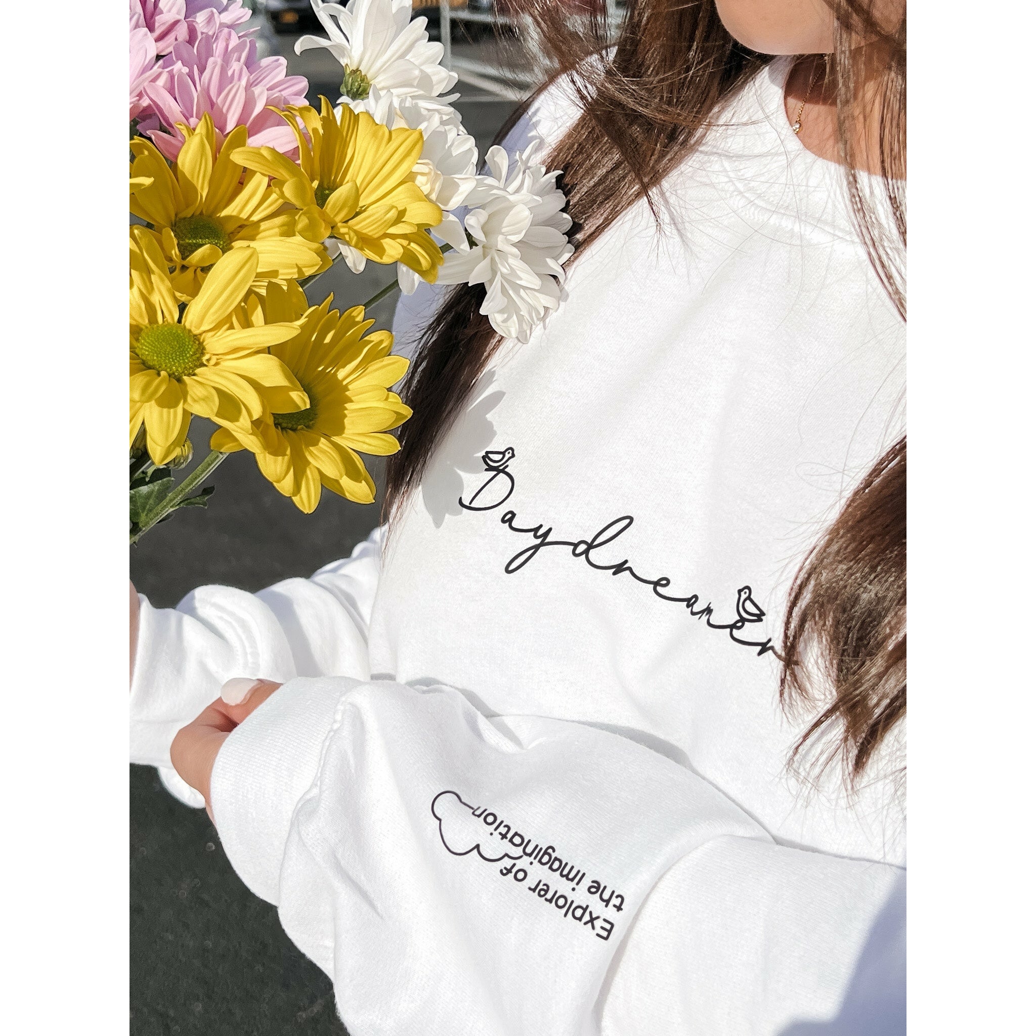 Daydreamer Crewneck Sweatshirt In White