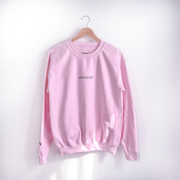 "Kindness Makes Me Happy" Crewneck Sweatshirt In Light Pink